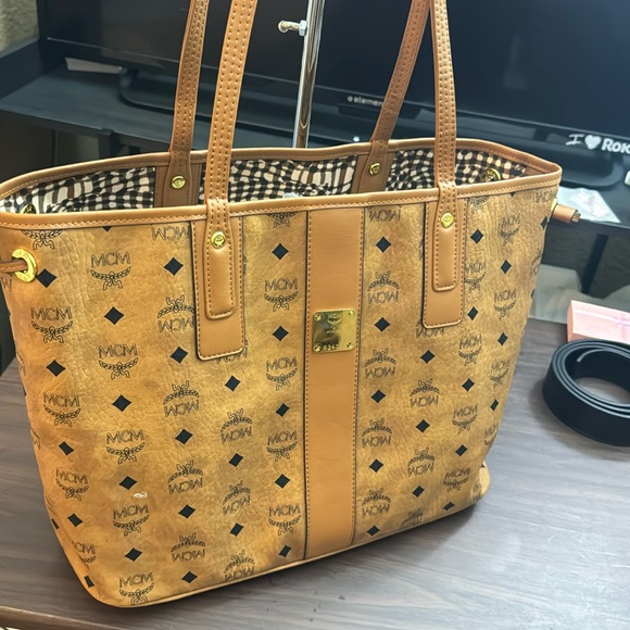 MCM Handbags - MCM Monogram Reversible Tote with pouch